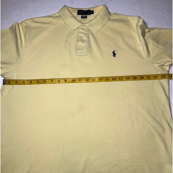 Polo Ralph Lauren Short Sleeve Polo Shirt Mens Size XL Yellow Pony Logo - Picture 2 of 6